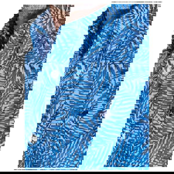 Raging Bull Mens Bali Palm Linen Short-Sleeved Shirt - Sky Blue - 