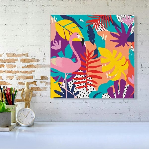 Warren Reed Tropical Flamingoes Canvas