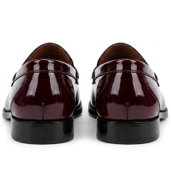 Justin Reess Joseph - Men's Burgundy Patent Leather Penny Loafers