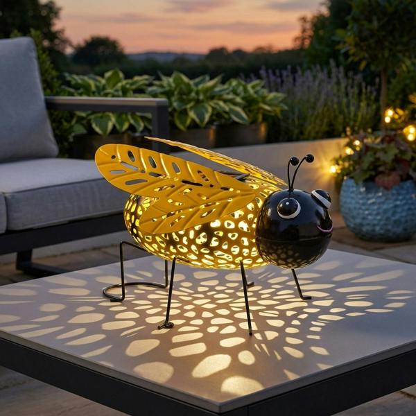 Garden Greatness Solar Silhouette Buzzy Bee Light