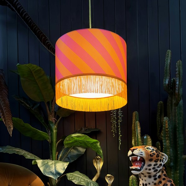 love frankie Helter skelter lampshade with fringing in tutti frutti