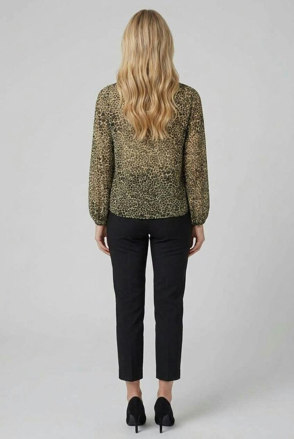 Izabel London Animal Print Long Sleeve Relaxed Shirt