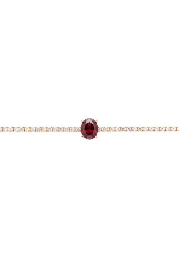 Latelita Garbo Oval Gemstone Tennis Bracelet Ruby Gold