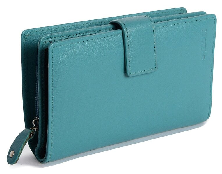 SADDLER Mid-Size Leather Purse Wallet  "Holly" – Handmade by Saddler | RFID Protected & Gift Boxed - Teal