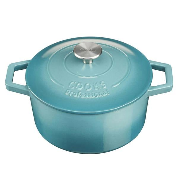 Cooks Professional 20cm Cast Iron Casserole | Teal