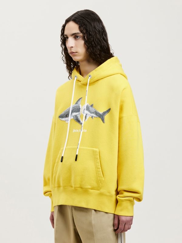 Palm Angels Shark Logo Hoodie - Bright Yellow