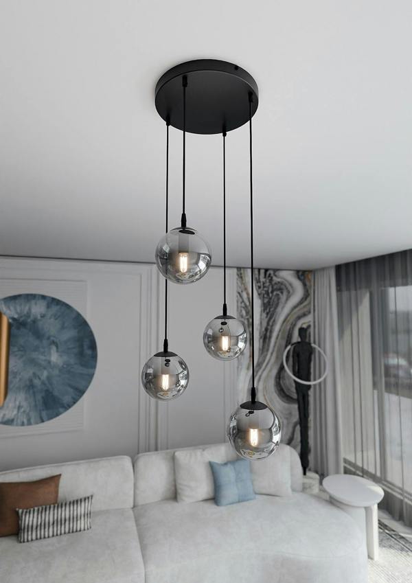 Emibig COSMO Pendant lamp  4 x E14 Black with Graphite Shade