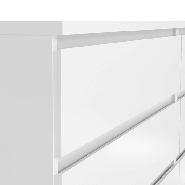 Wyld Haus Budapest White Wooden Wide Chest 6 Drawers