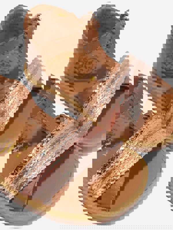 Pom D'Api Girls Leather Poppy Lili Sandals in Camel