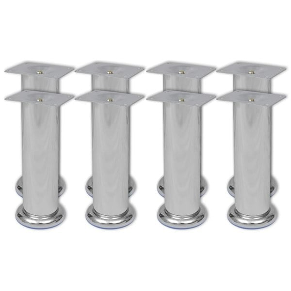 Berkfield Round Sofa Legs 8 pcs Chrome 180 mm