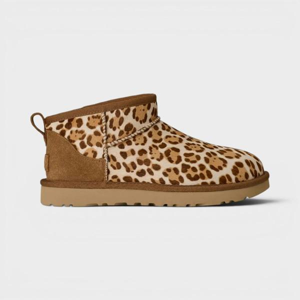 UGG Women's Classic Ultra Mini Plains Boot Felicity Leopard Jasmine