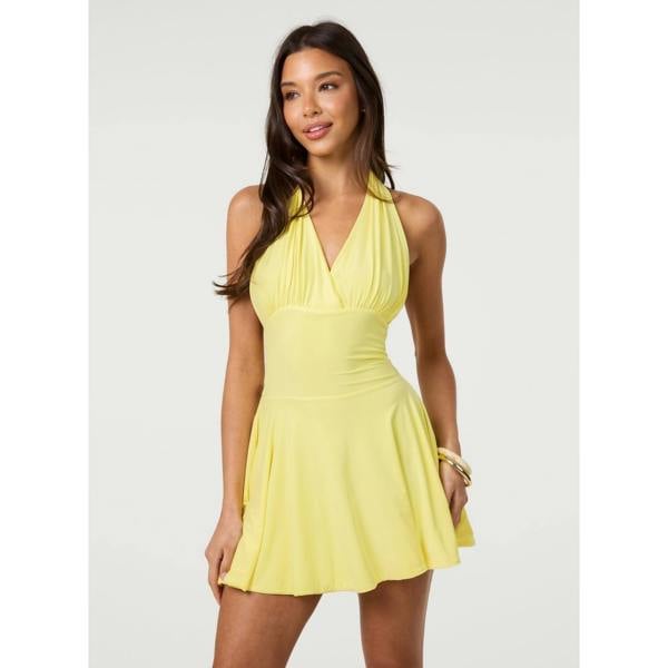 Pink Vanilla Slinky Halter Neck Dress