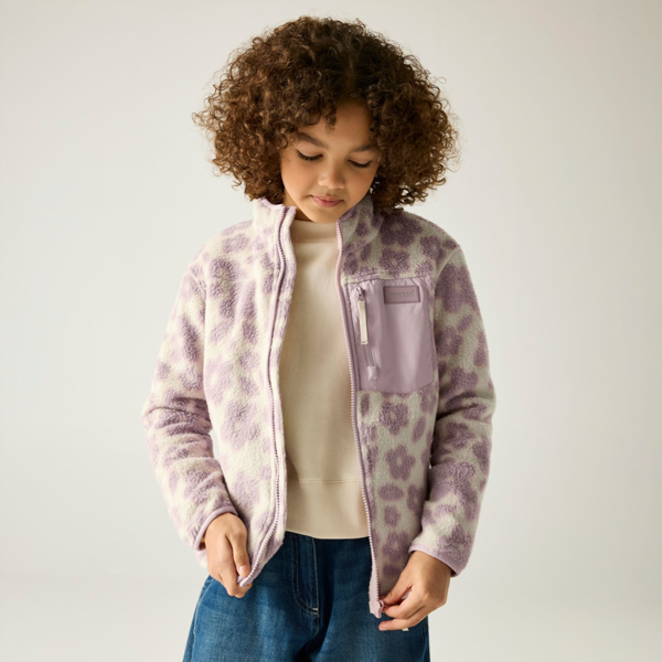 Regatta Kids Frankie Floral Full Zip Fleece Jacket - Light Vanilla