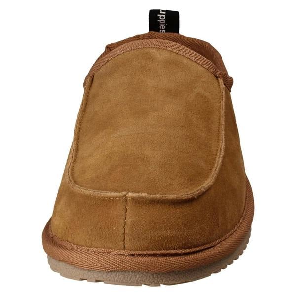 Hush Puppies Mens Hush Puppies Suede Leather Faux Fur Cosy Loungewear Slippers Charles