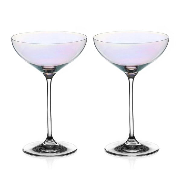 Diamante Lustre Champagne Saucer - Set of 2