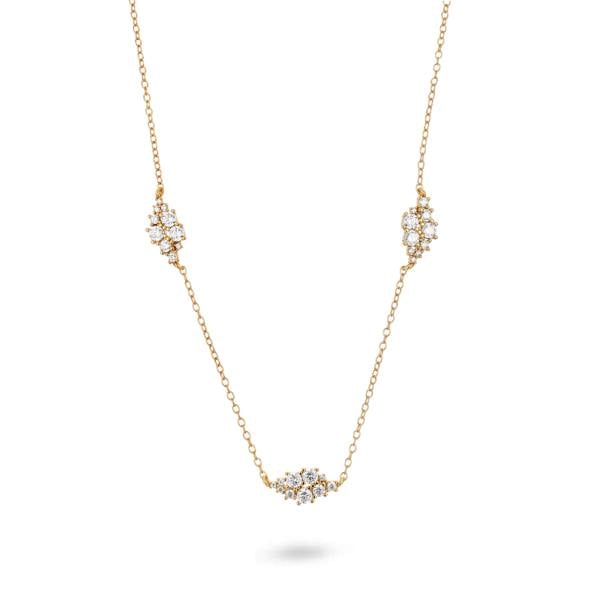 Gold Trip Crystal Cluster Station Necklace