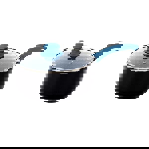 Gr8 Home Aluminium 8 Pc Marble Ceramic Non Stick Induction Frying Pan Saucepan Set Blue