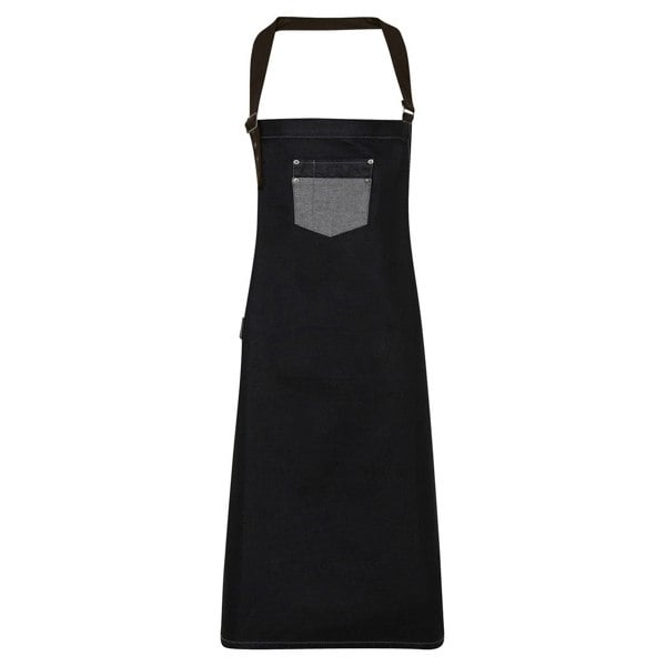 Premier Division Bibbed Apron - Black Denim