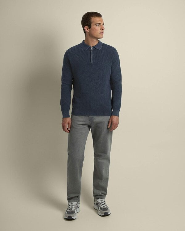 Larsson & Co Gaerum - Vintage Wash Long Sleeve Polo Shirt