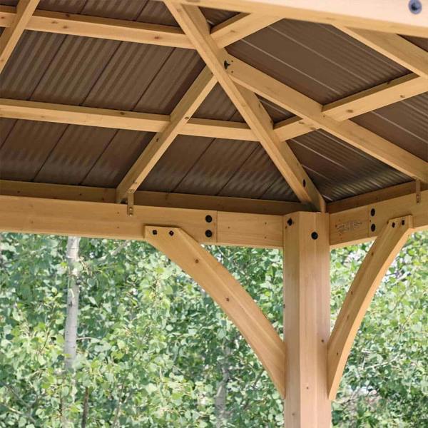 Yardistry Wooden Gazebo 12ft x 12ft (3.7m x 3.7m), Meridian Series 3.7m x 3.7m Wooden Gazebo 8