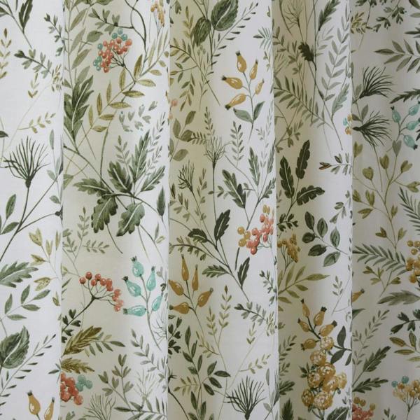 Sundour Cleo Ready Made Floral Pencil Pleat Curtains Willow