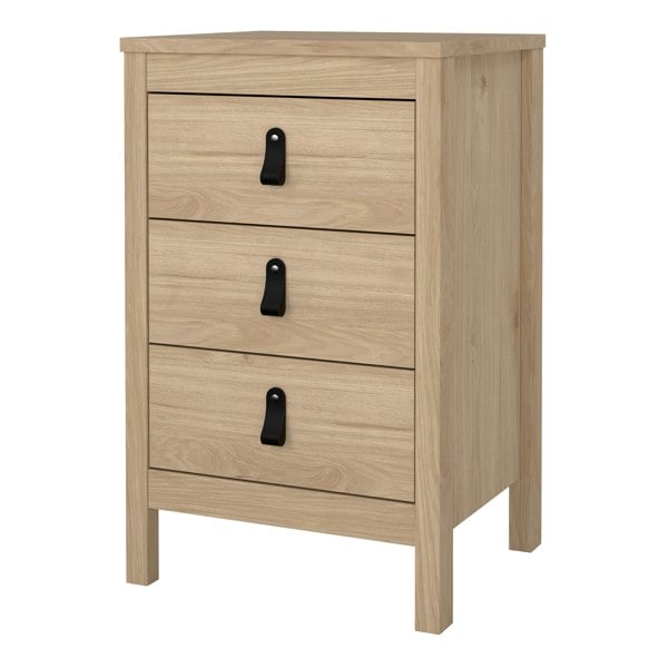 Furniture To Go Barcelona Bedside Table 3 Drawers in Jackson Hickory Oak