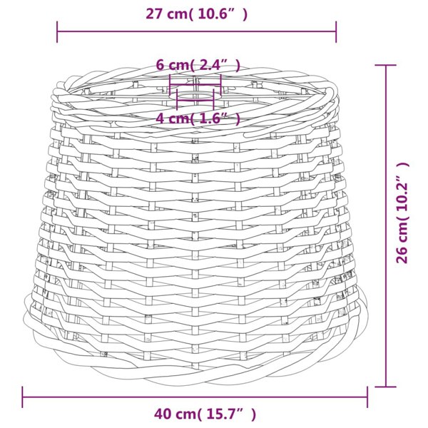 Berkfield Ceiling Lamp Shade White �_�”�_40x26 cm Wicker