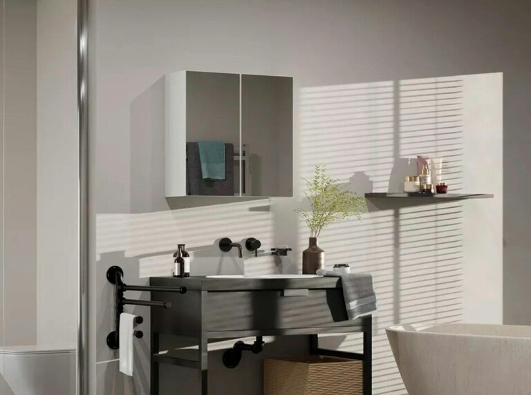 PHD Furniture Wall-Mounted Bathroom Mirror Cabinet 60×60×22cm – White