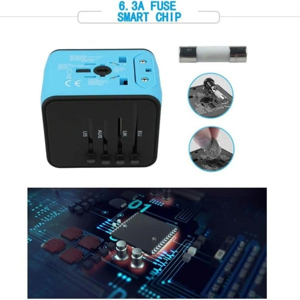 smartbies Universal Worldwide Travel Adapter with USB-C & USB-A – Fast Charging Plug for 224+ Countries