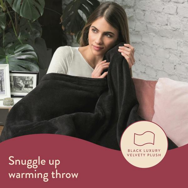Dreamland SnuggleUp Warming Throw-Black 120X160cm