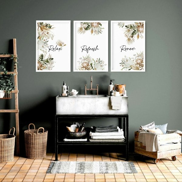 Bathroom pictures | set of 3 wall art