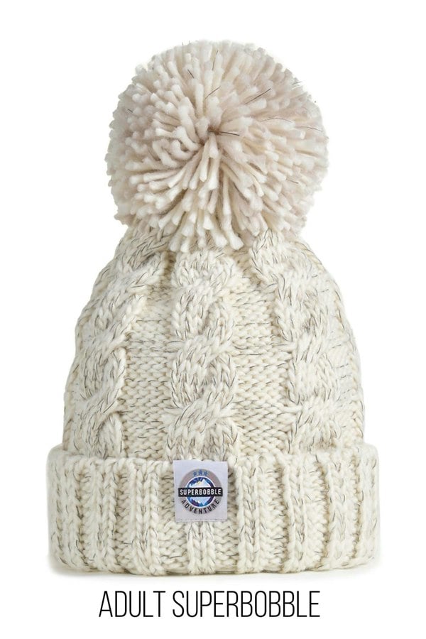 SuperBobble Cable Bobble Hat Bundle - Oatmeal