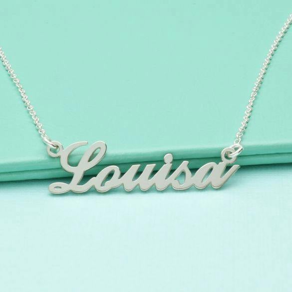 Christopher James of London 9ct White Gold Carrie Style Personalised Name Necklace