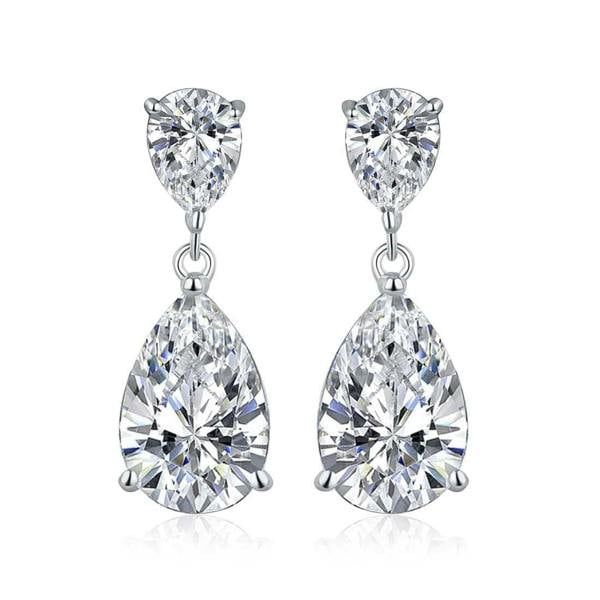 925 Sterling Silver Drop Earrings with Cubic Zirconia Stones - namana.london