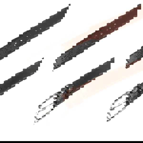 Embassy London Alec - Brown Black - Men'classic belt in brown and black genuine leather combo