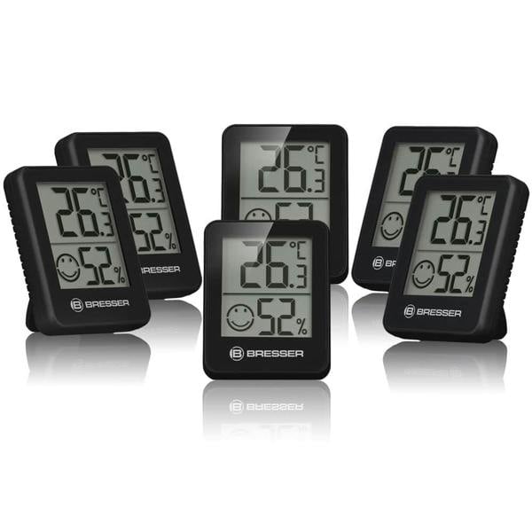 Bresser ClimaTemp Thermometer-Hygrometer 6 pack - Black