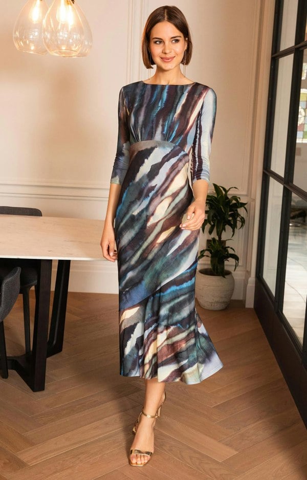 Alie Street London Maxine Asymmetric Dress (Ocean Blue)