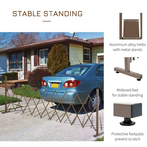 Bobobiy Expanding Trellis Fence, Freestanding Movable Fence, Foldable Garden Screen Panel, 300 x 103.5 cm, Dark Brown