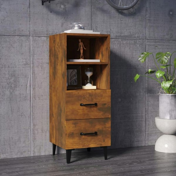 Berkfield Sideboard Smoked Oak 34.5x34x90 cm Engineered Wood