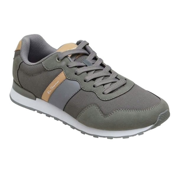 Ben Sherman Mens Owen Logo Trainers - Grey/Green/Tan
