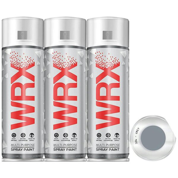 WRX 3X WRX Gloss Grey Spray Paint Acrylic 400ml
