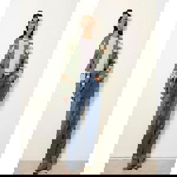 Blue Vanilla Daisy Large Flower Cardigan - Green