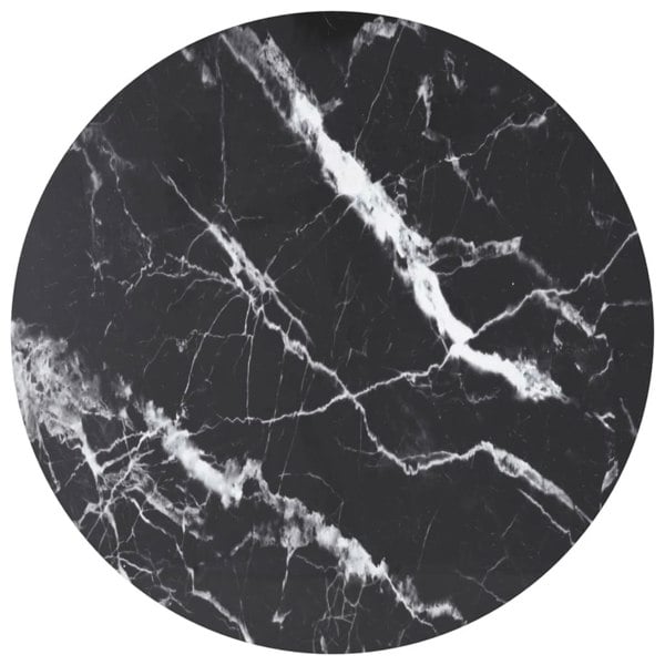 Berkfield Table Top Black �_�”�_80x1 cm Tempered Glass with Marble Design