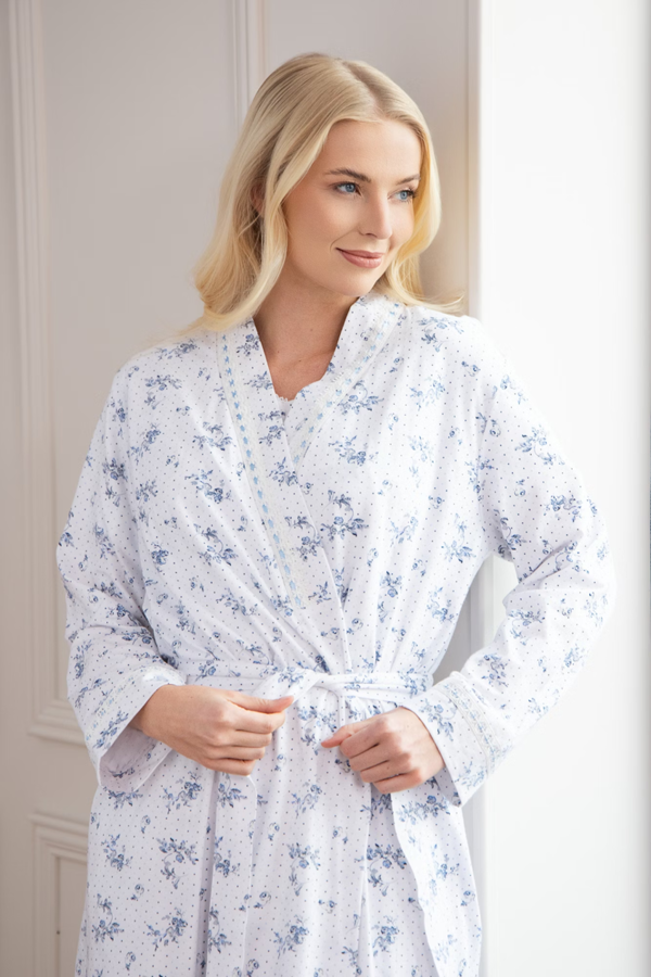 Camille Classic 100% Cotton Luxury Lightweight Porcelain Floral Wrap