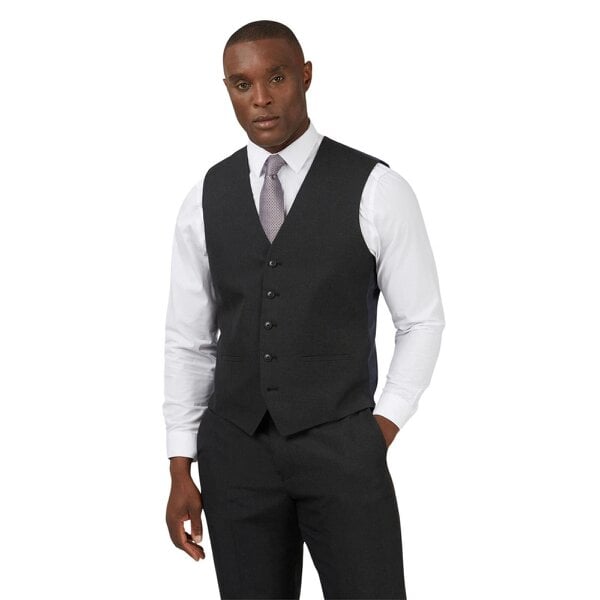 Limehaus Regular Fit Charcoal Waistcoat