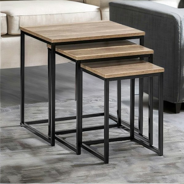 Rafaelo Mobilia 3 Nest Of Tables Oak