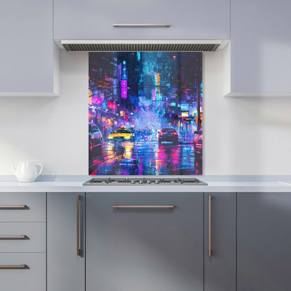 Warren Reed New York City Traffic Digital Art Glass Kitchen Splashback - 00008