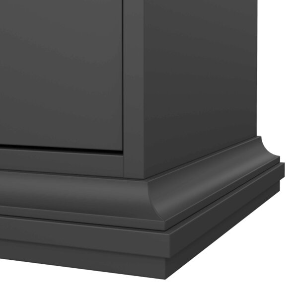 Wyld Haus Osaka Farmhouse Dark Grey Wooden Bedside Table 1 Door 1 Drawer