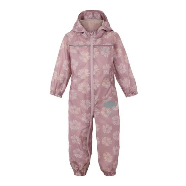 Regatta Great Outdoors Childrens Toddlers Puddle IV Waterproof Rainsuit - Powder Lilac/Pink Haze - 