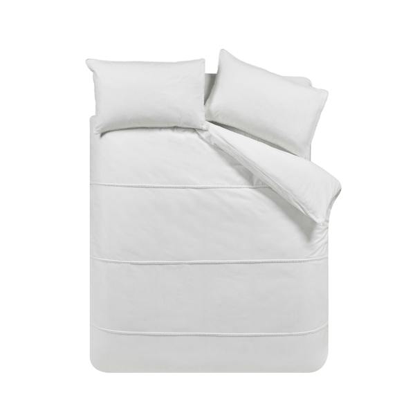 Catherine Lansfield Brushed Cotton Pom Pom Duvet Cover Set White